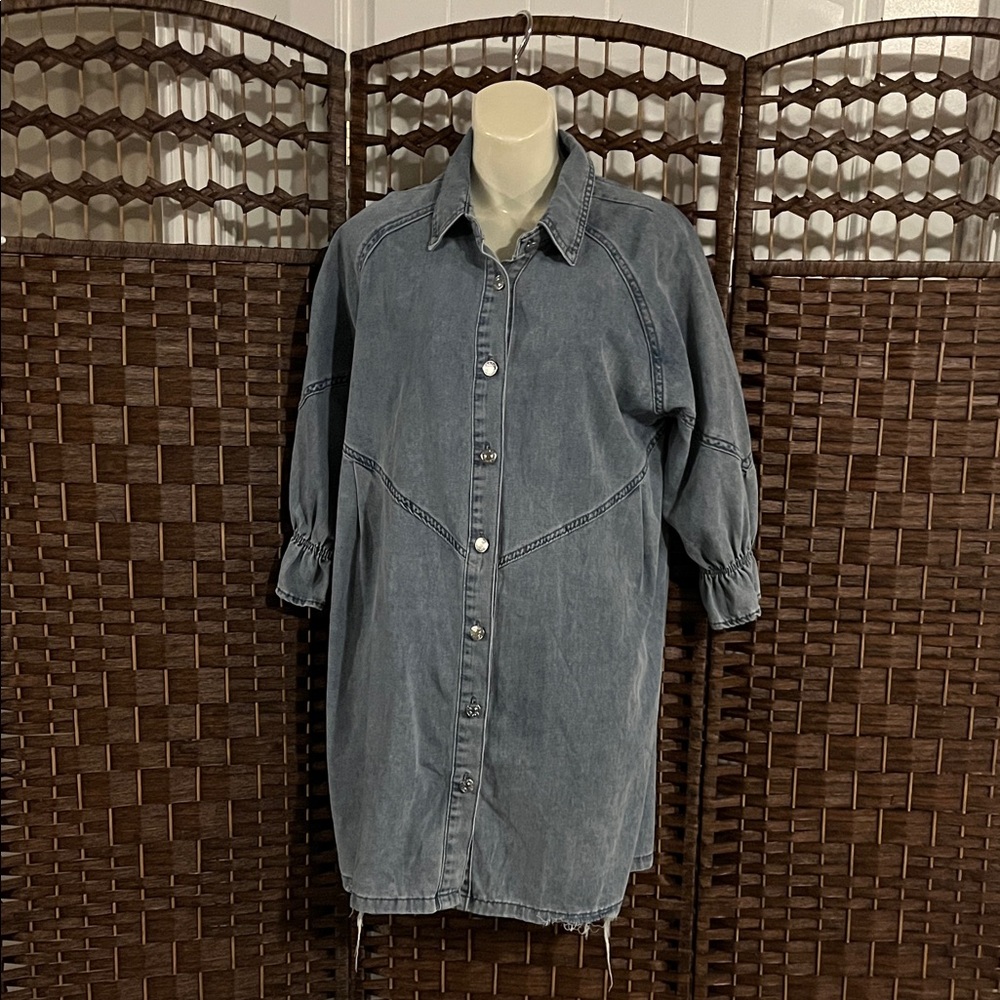 Denim Button-Up Dress